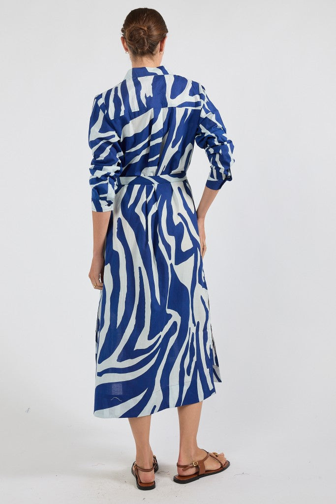 Zephyr Shirtmaker Dress in Navy