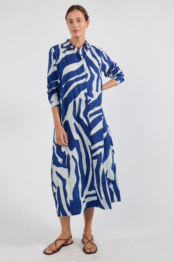 Zephyr Shirtmaker Dress in Navy