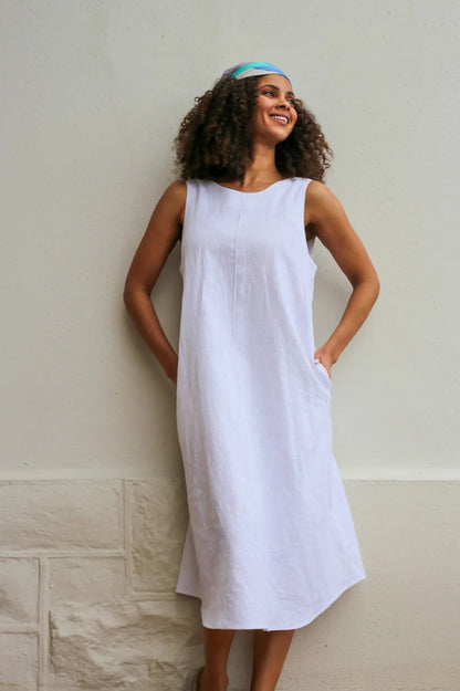 Rua Linen Dress in White