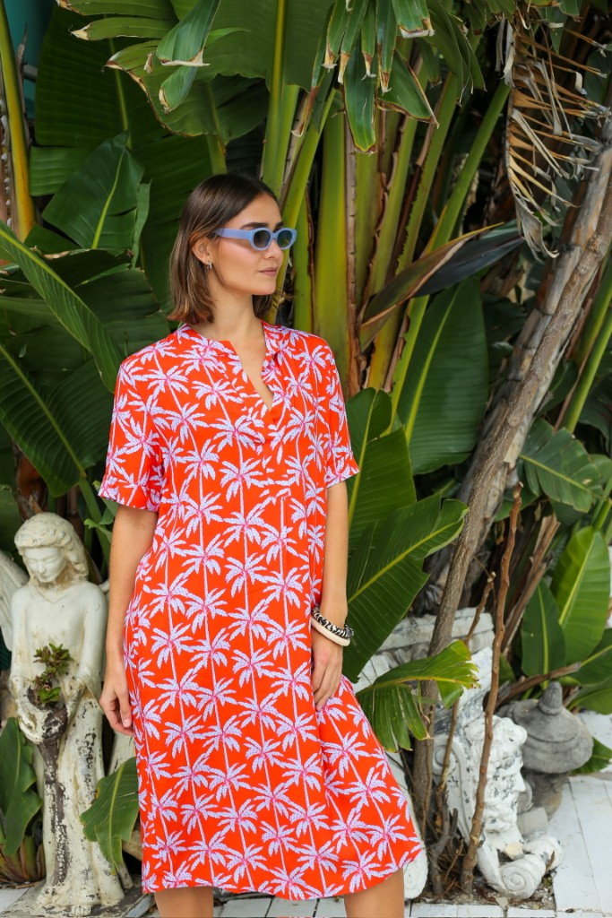 Ashram Dress in Coral