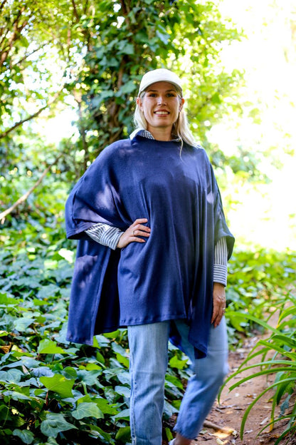 Aspen Poncho in Blue