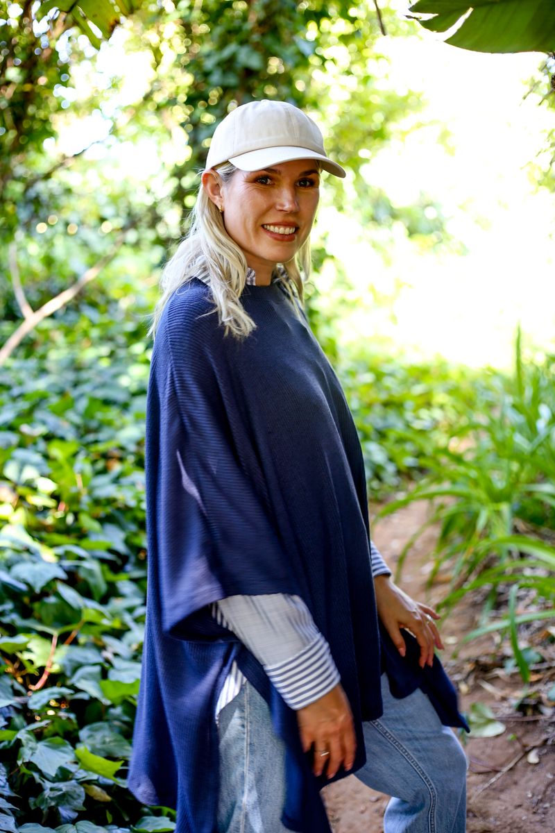 Aspen Poncho in Blue