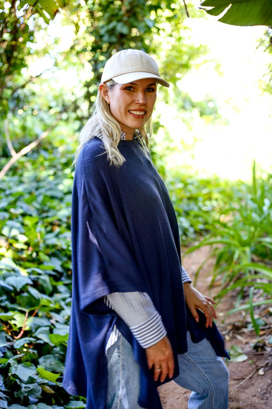Aspen Poncho in Blue