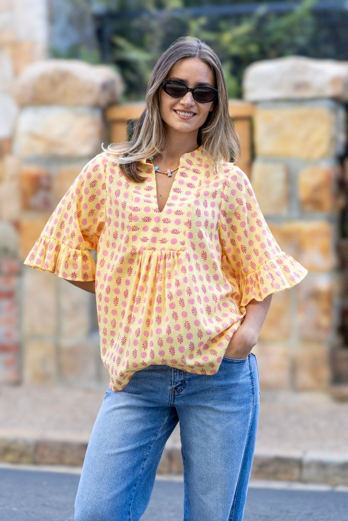 Celine Top in Yellow