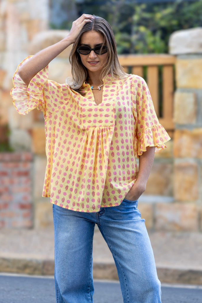 Celine Top in Yellow