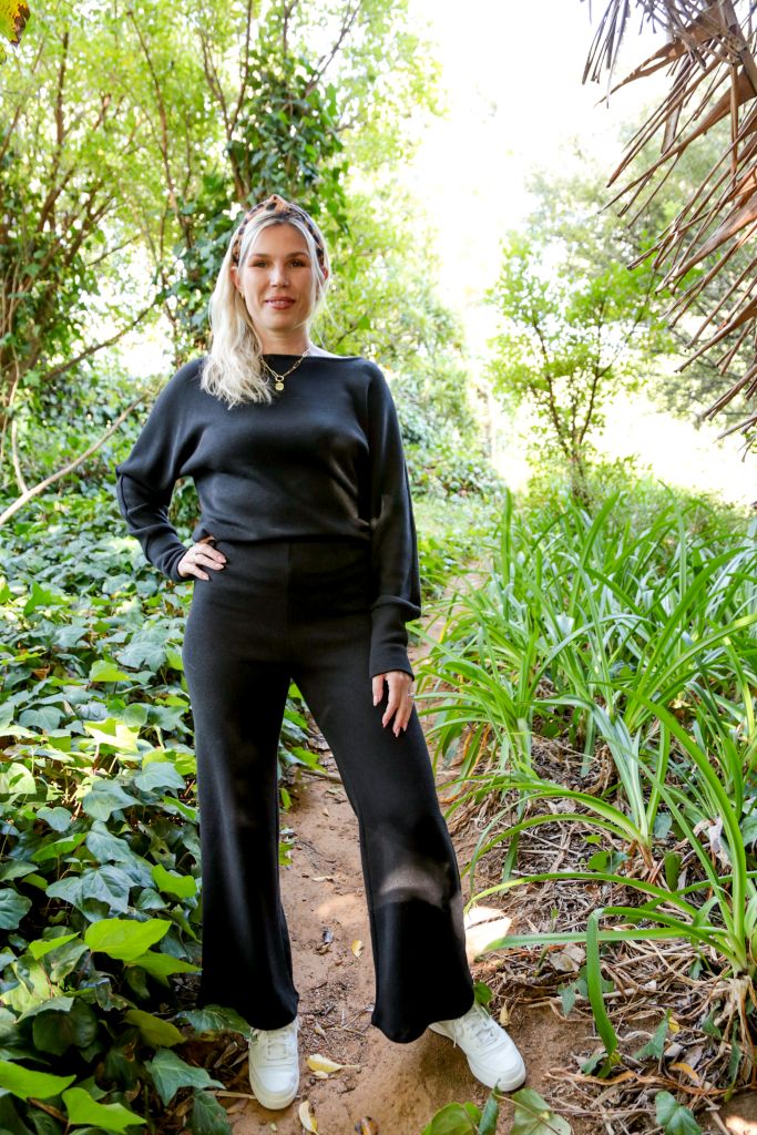 Everyday Knit Wide Leg Pants in Black