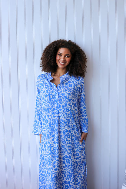 Pilgrimage Tunic Dress in Blue