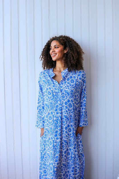 Pilgrimage Tunic Dress in Blue