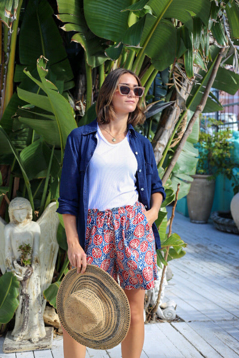 Resort Blouse in Navy