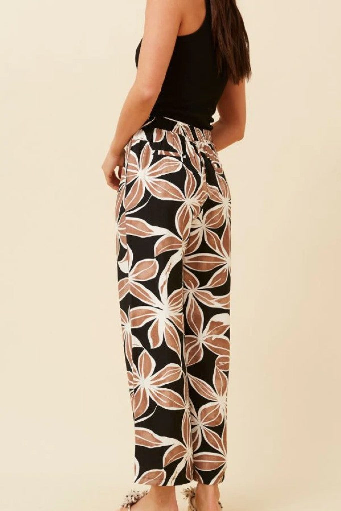 Wide Leg Pant in Black Floral