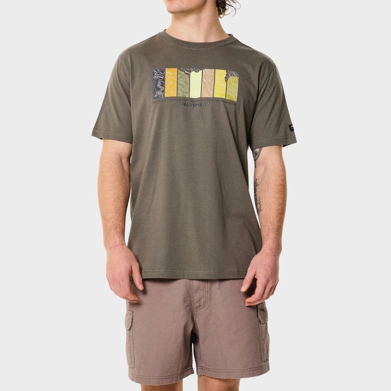 Blocks Fashion Tee in Olive