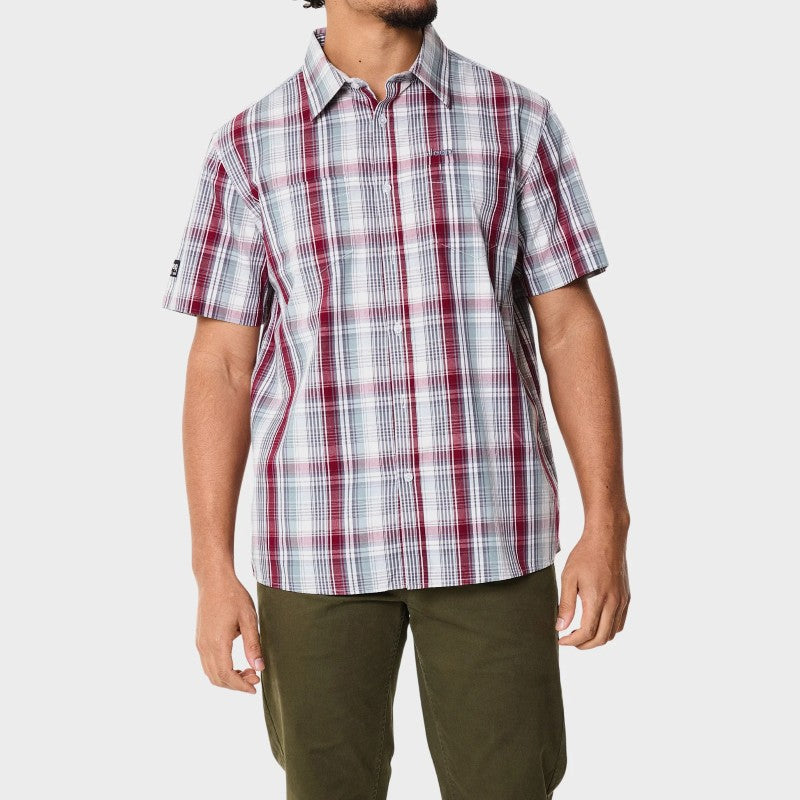 Check SS Shirt in Sage / Red