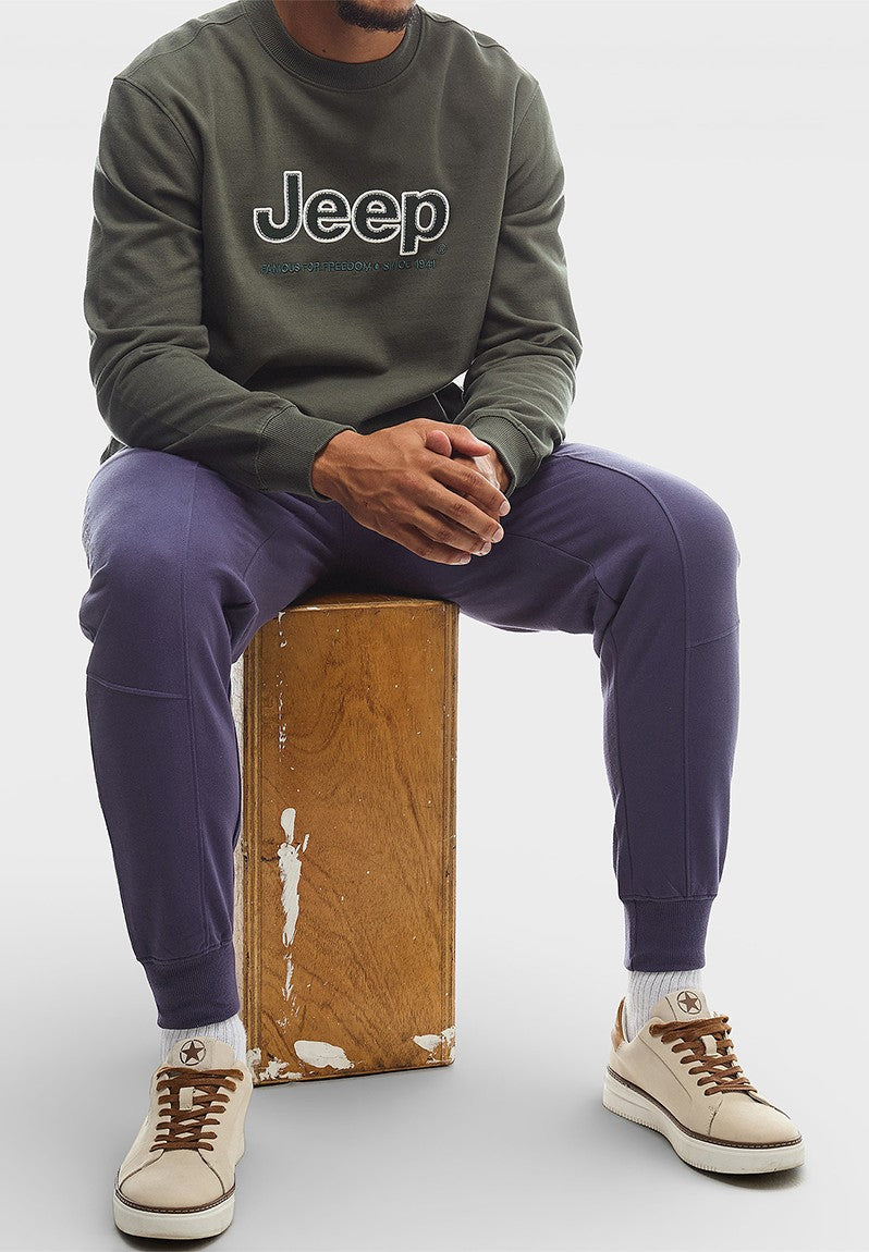 Core Applique Fleece Crewneck in Green