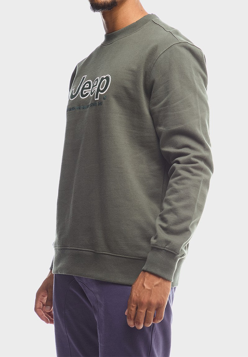 Core Applique Fleece Crewneck in Green