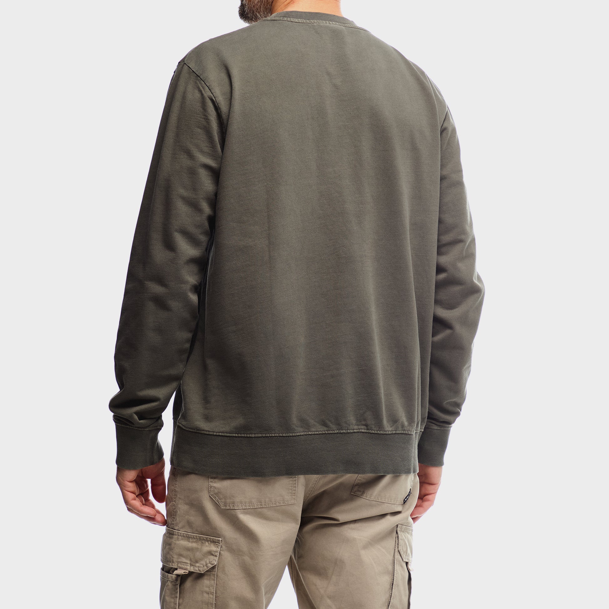 Core Pigment Dye Crewneck Fleece in Olive