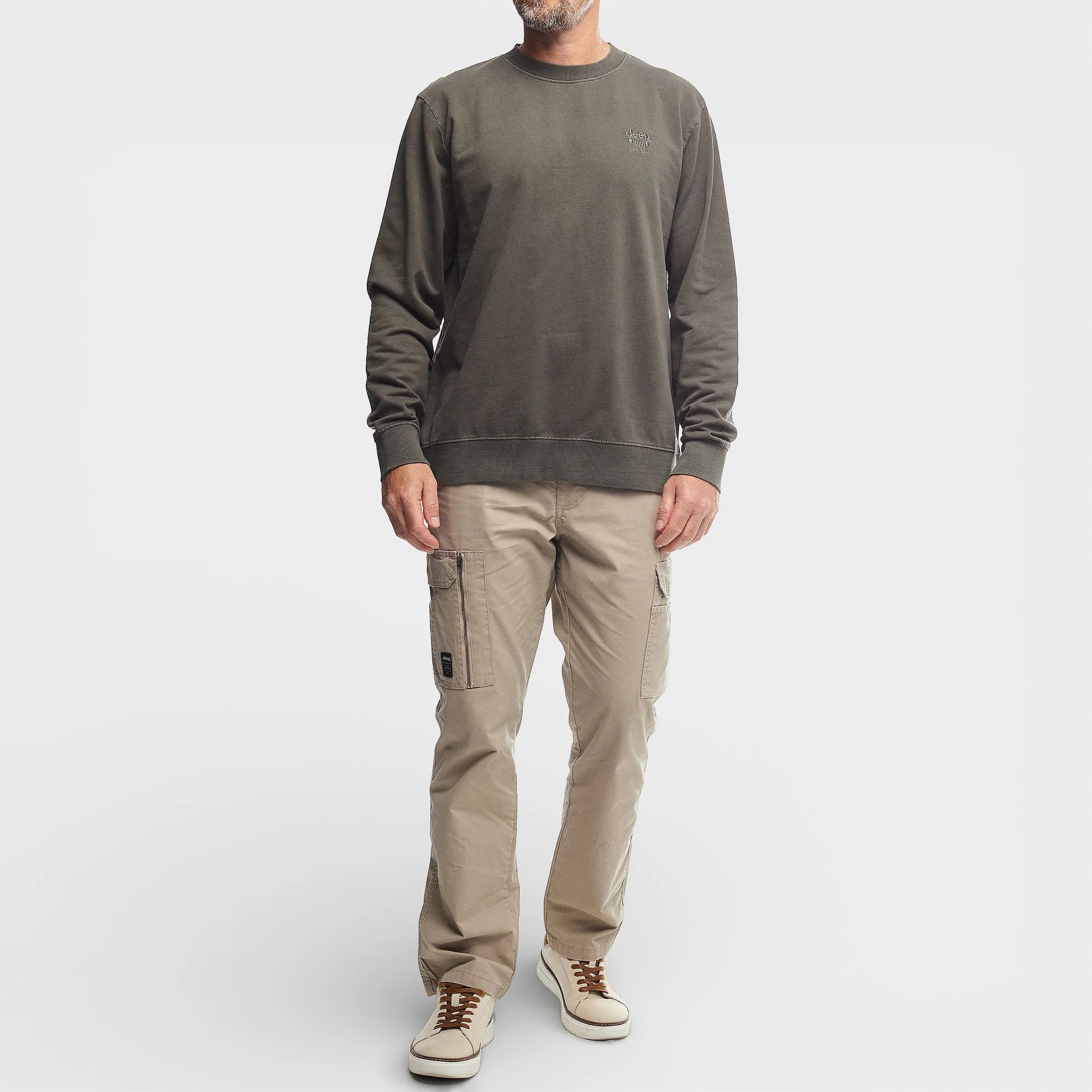 Core Pigment Dye Crewneck Fleece in Olive