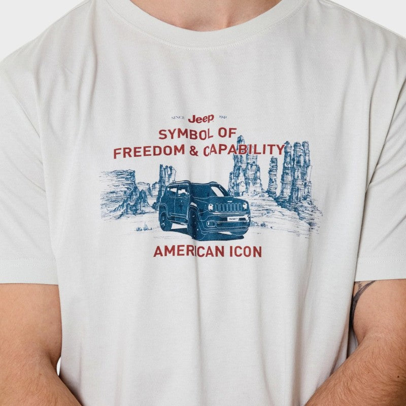 Jeep American Icon Fashion Tee in Light Grey