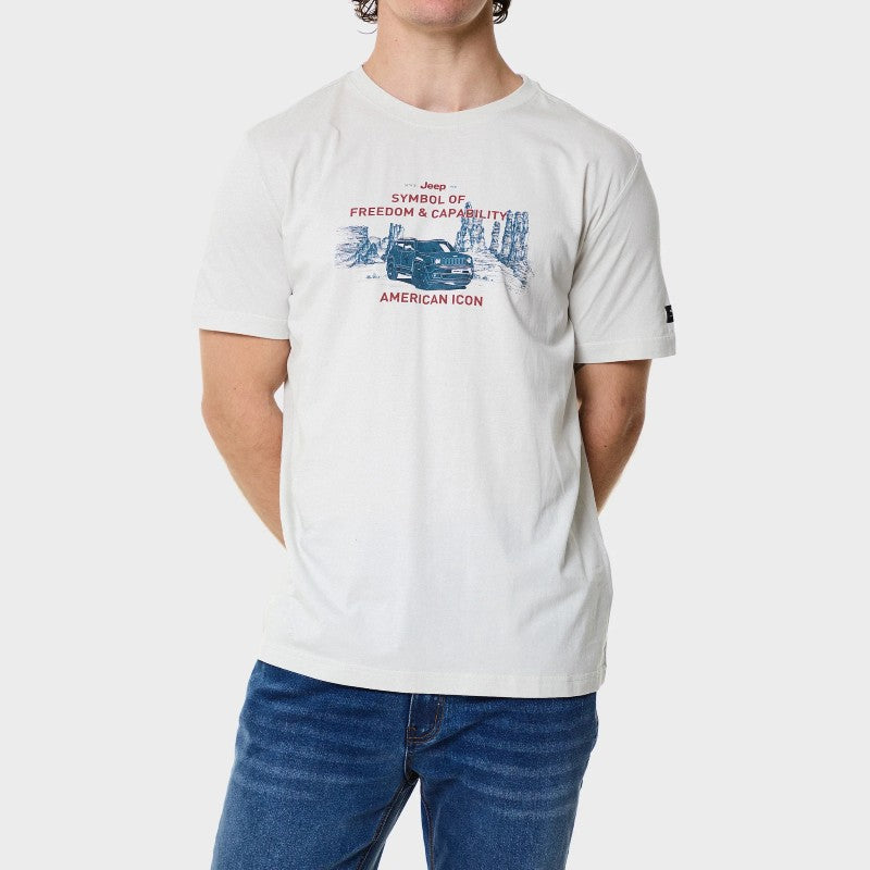 Jeep American Icon Fashion Tee in Light Grey