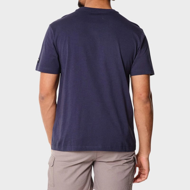 Grid Fashion Tee in Navy