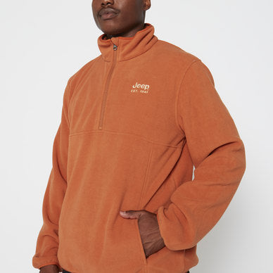 1/4 Zip Polar Fleece Sweatshirt in Copper