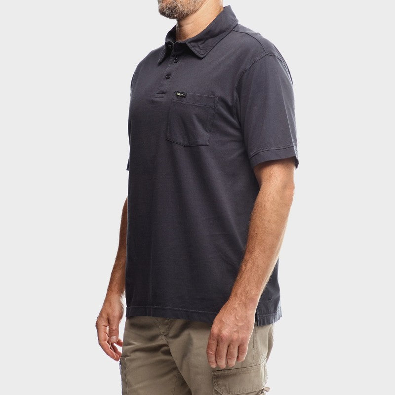 Pigment Wash Basic Polo in Navy