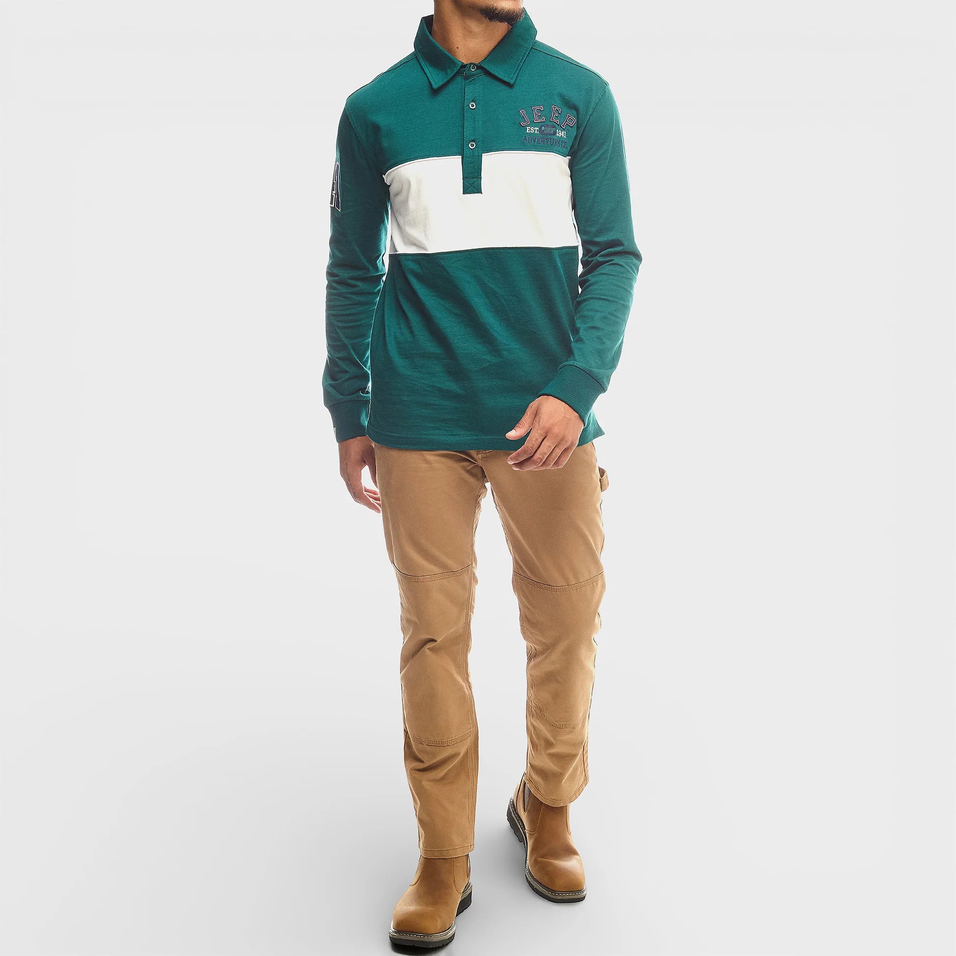 Rugby Style Polo in Green