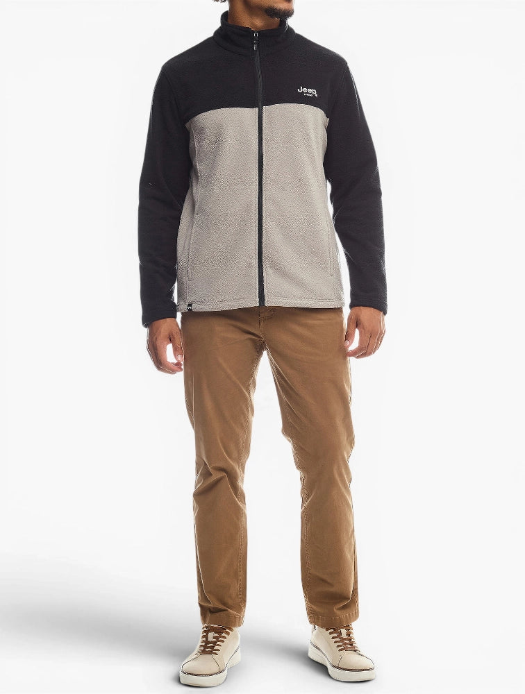 Zip Through Fleece in Grey