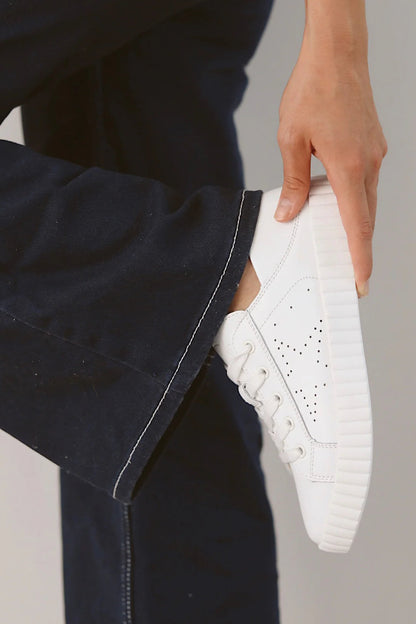 Valentina Leather Sneaker in White