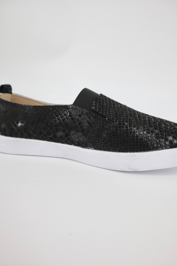 Fran Slip On in Black Snake