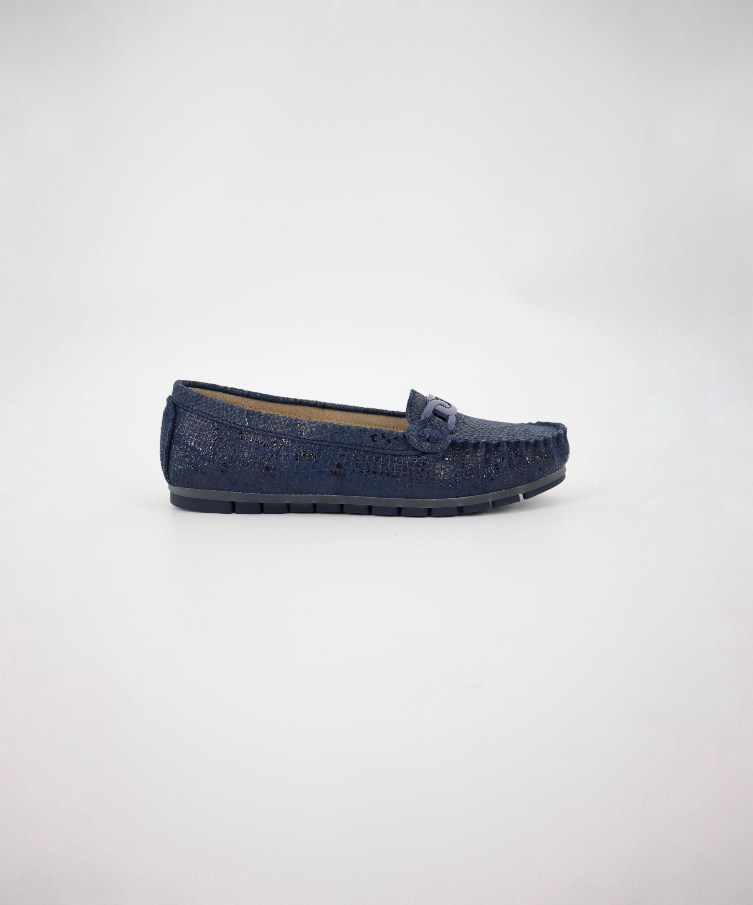 Liddy Loafer in Navy Snake