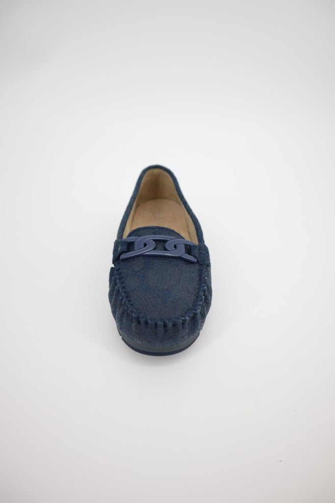 Liddy Loafer in Navy Snake