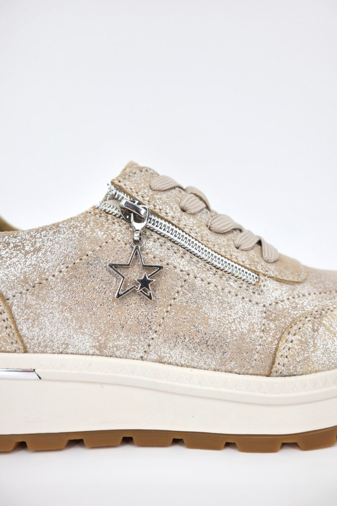 Nina Sneaker in Crushed Gold