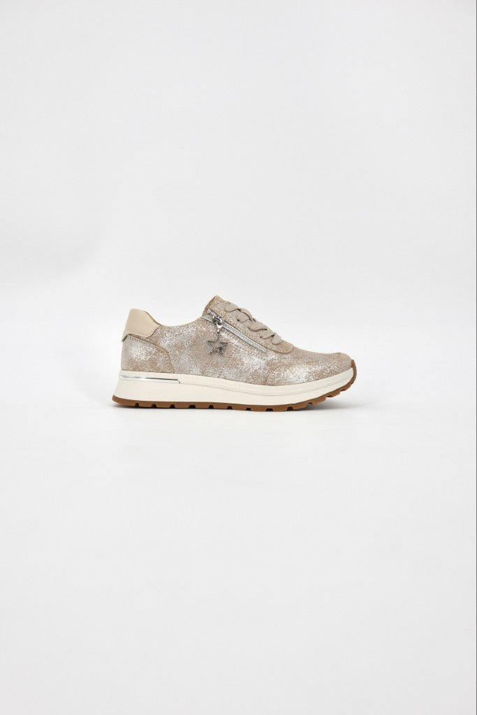 Nina Sneaker in Crushed Gold