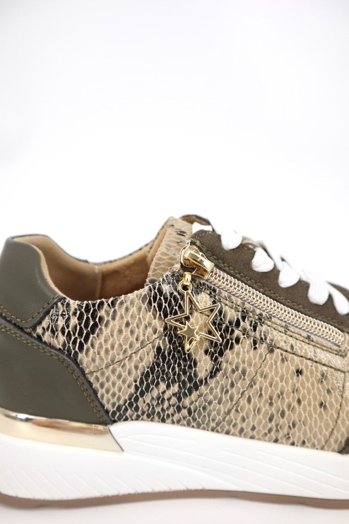 Nina Sneaker in Beige Snake