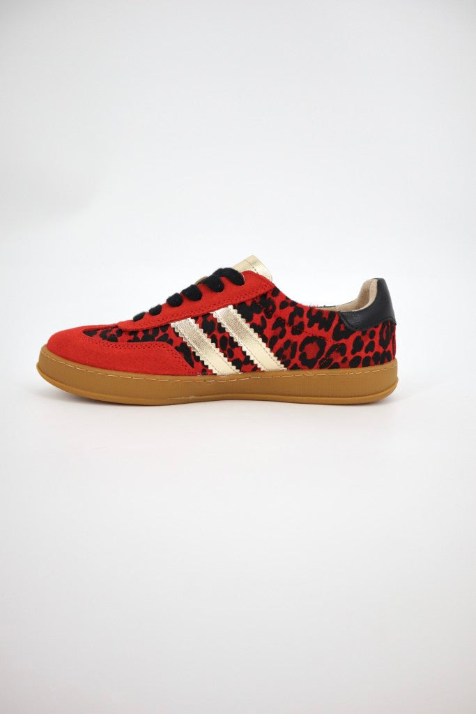 Shiloh Sneaker in Cherry Red / Gold