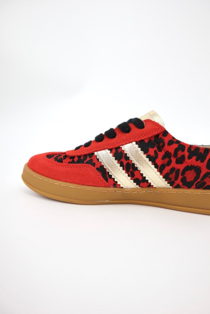 Shiloh Sneaker in Cherry Red / Gold