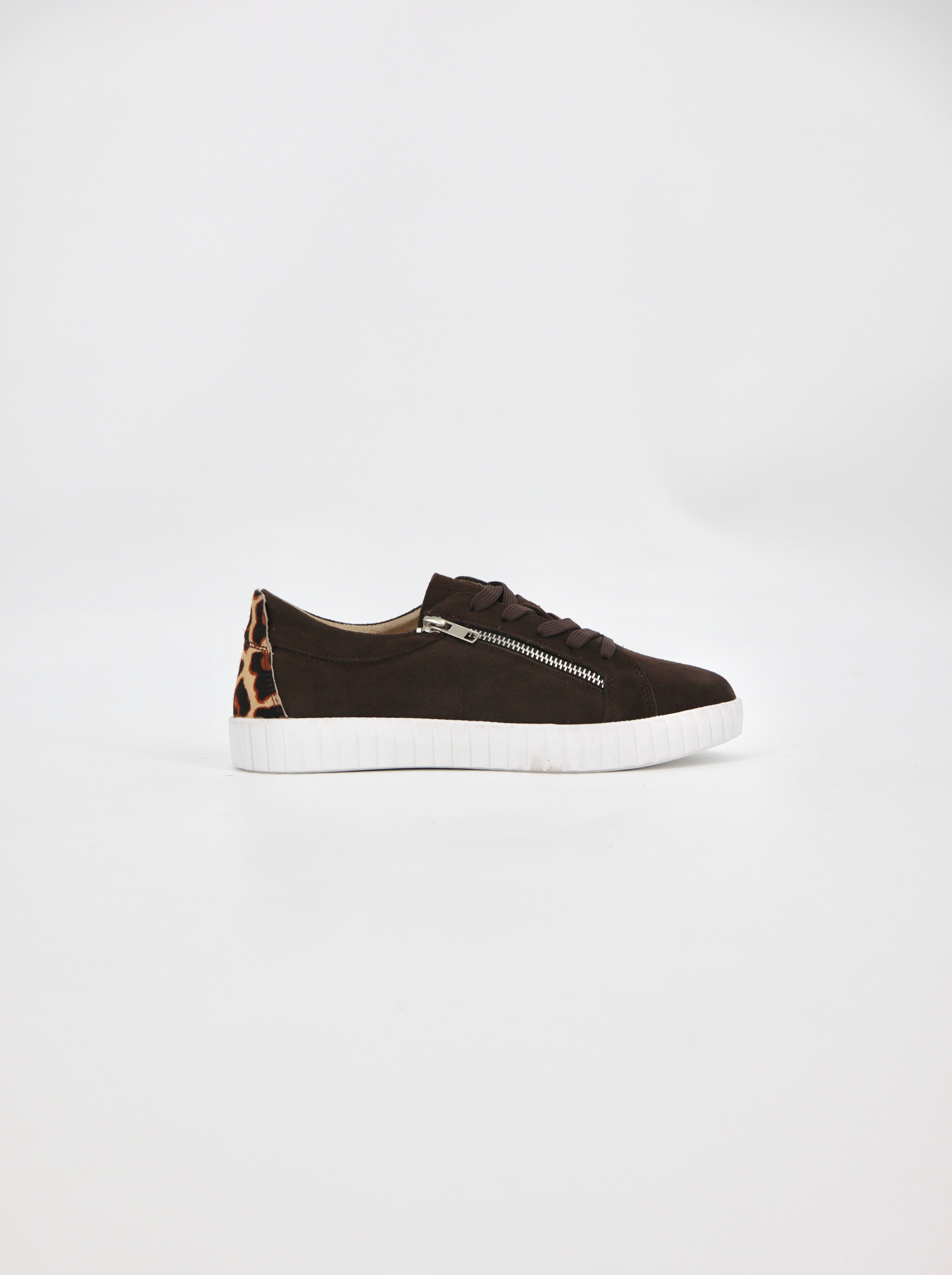 Valentina Zip Slip On in Hazelnut / Leopard