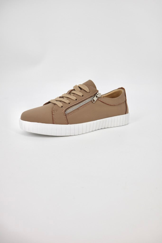 Valentina Zip Slip On in Coffee