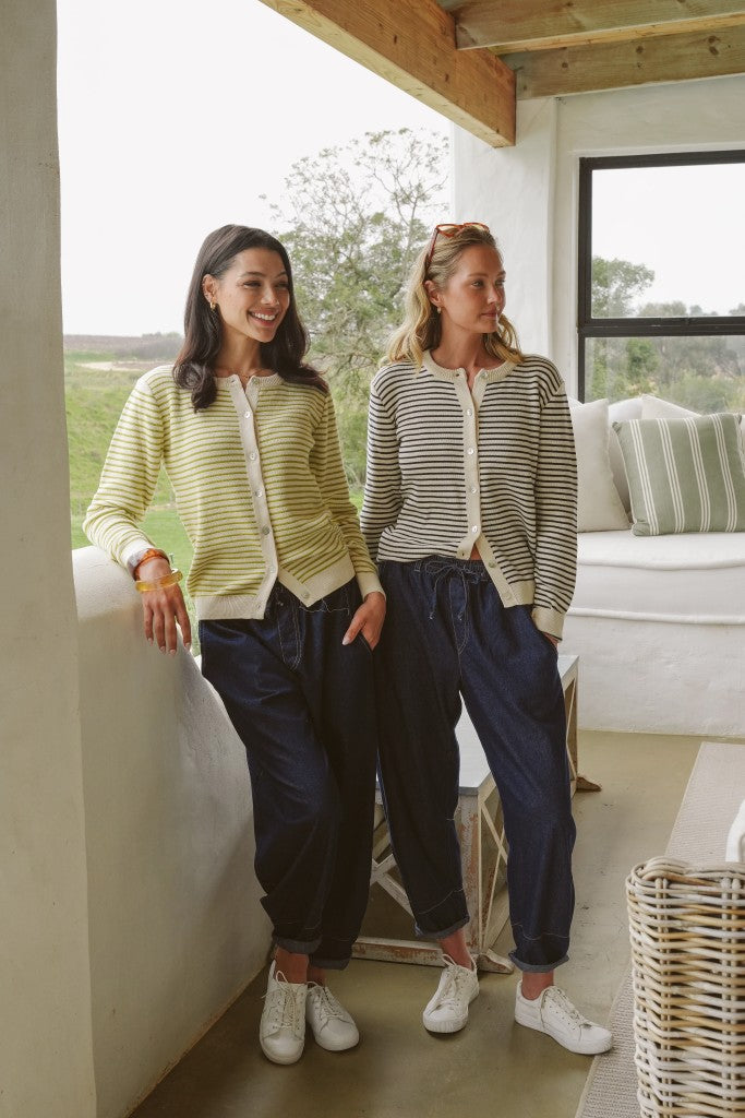 Giana Cotton Cloudstitch Cardigan in Midnight