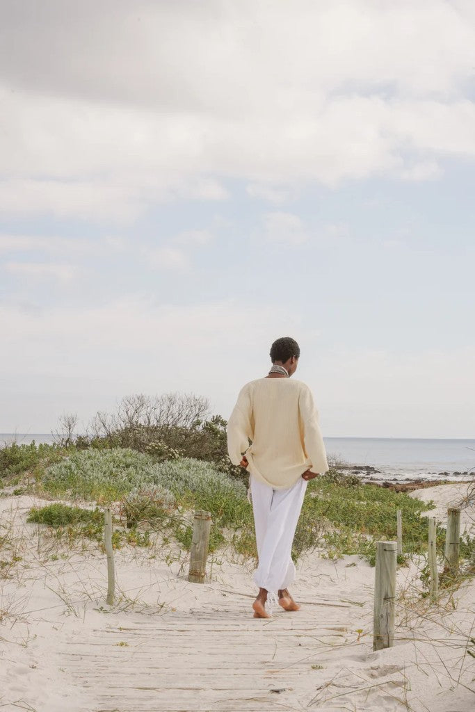 Nova Cotton Wrap Knit in Ecru