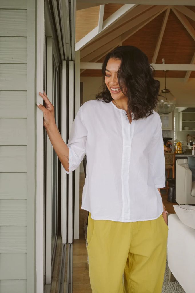 Sada Cotton Boxy Top in White