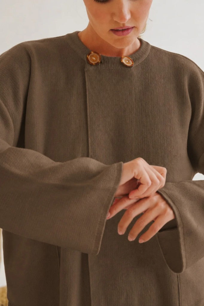 Sally Cotton Knit Jacket in Karoo