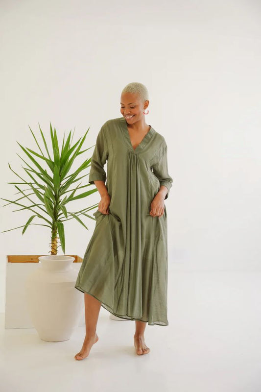 Talise Tencel Maxi Dress in Fatigue