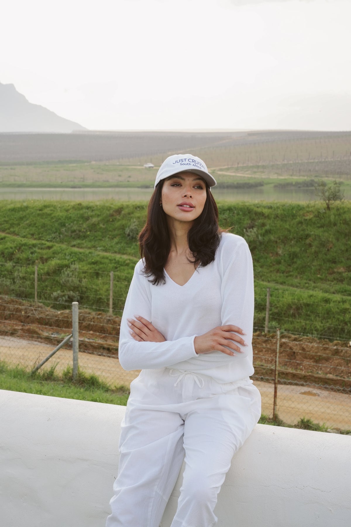 Justine V-Neck Knit in White