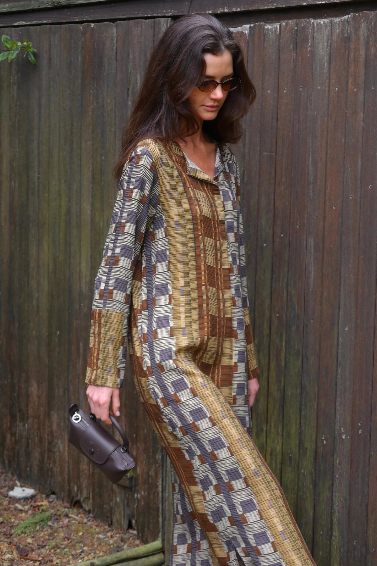Long Tunic Wide Cuff Dress in Block Stripe