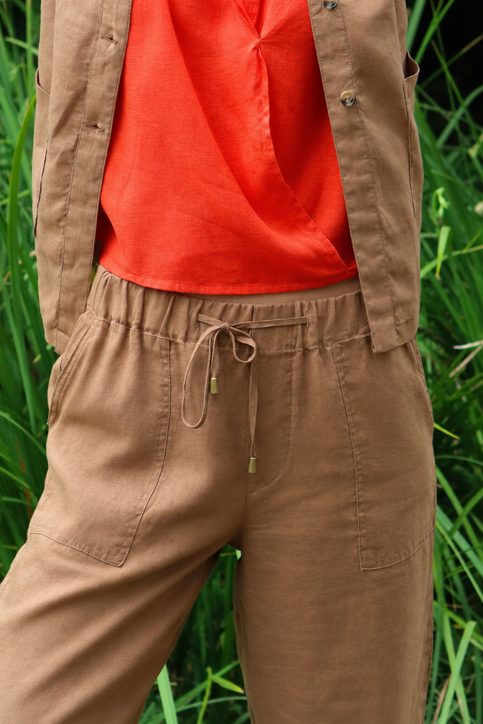 Barrel Leg Pant in Camel