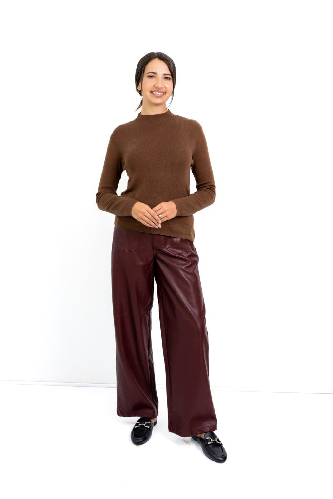 Lancaster Fine Gauge Funnel Neck in Brown