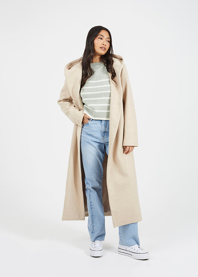 Bari Hooded Coat in Oat