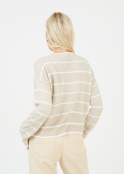 Mason Striped Sweater in Beige / White