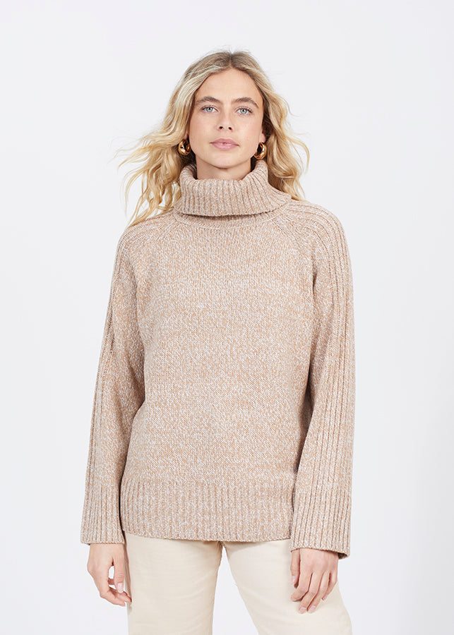 Mixed Yarn Jumper in Beige/Cream